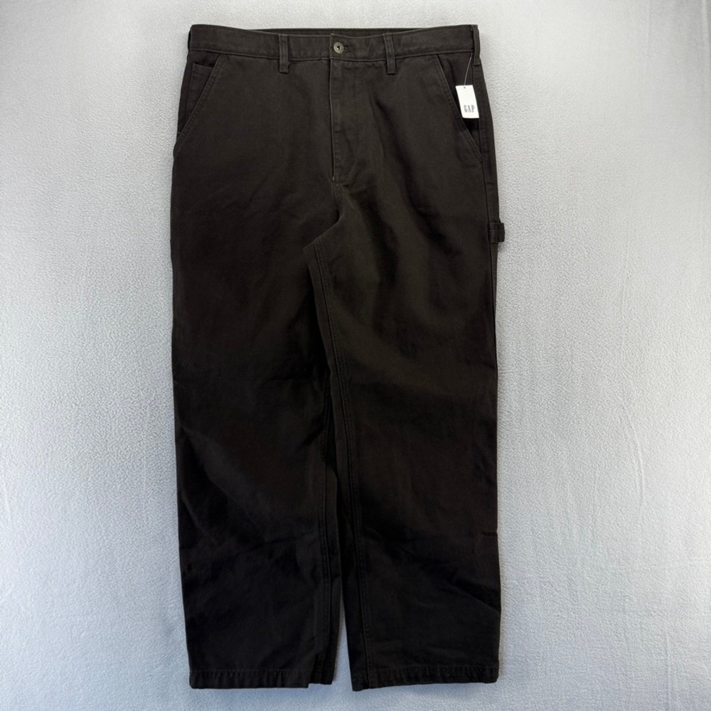 Gap Carpenter Pants Mens 34x30 Brown Workwear Canvas Cotton Baggy Work Thick NEW